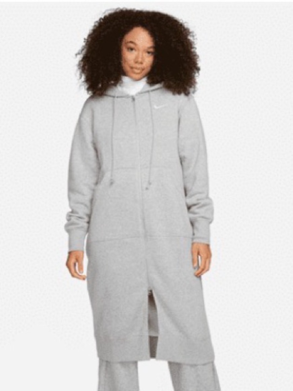 Nike Light Gray Longline Hoodie NWOT